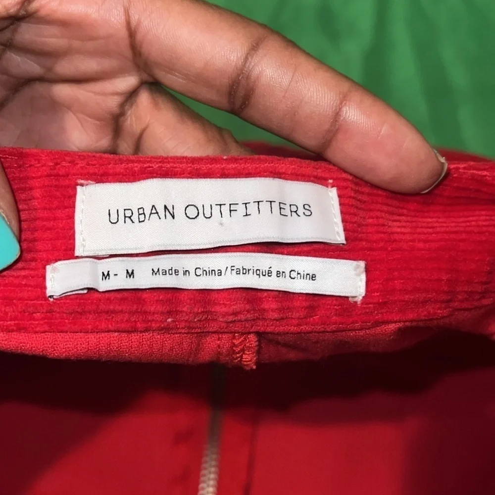 Urban Outfitters Red Corduroy Mini Skirt size Medium